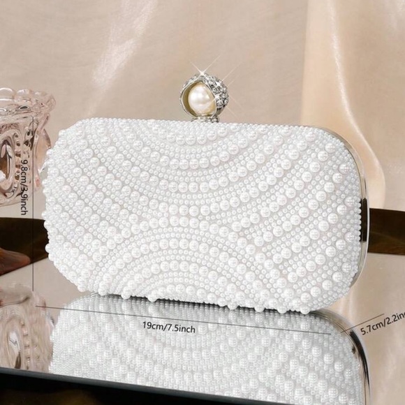 Elegant Pearl Embellished Clutch